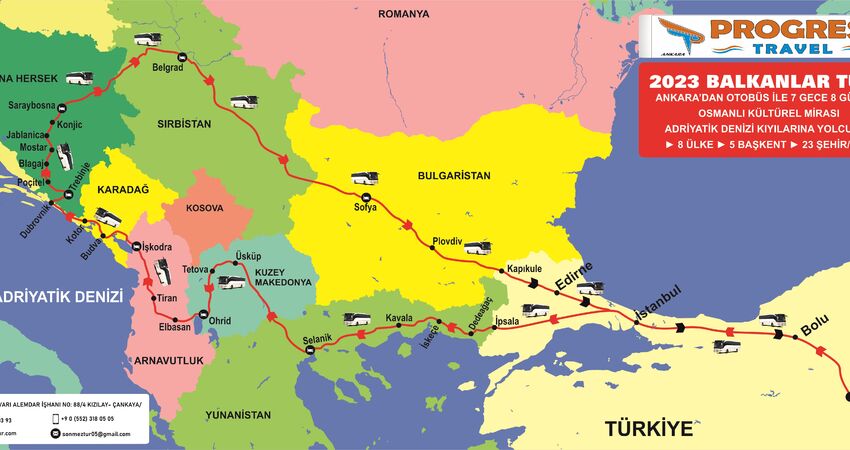 BALKAN TURU ANKARA ÇIKIŞLI OTOBÜS İLE 8 ÜLKE